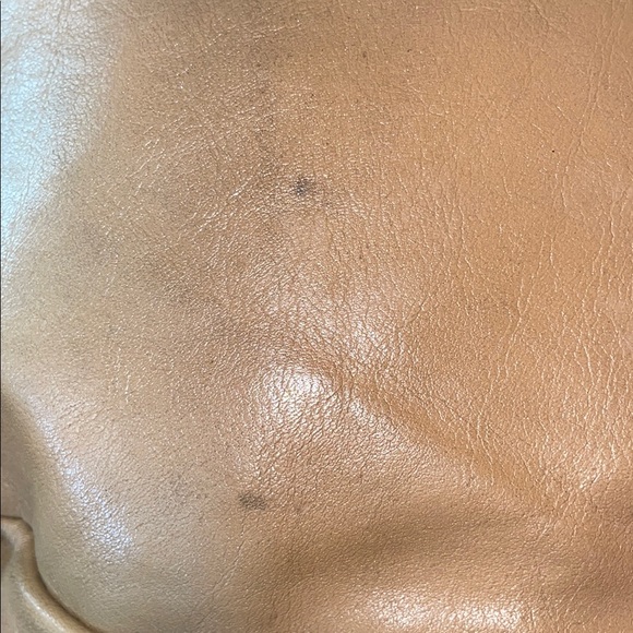 Tan Leather Hobo Shoulder Bag Slouchy Soft Large Tote Zip Front Pocket Everyday - Picture 7 of 14